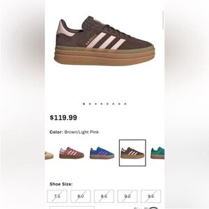 Adidas Gazelle Samba women’s sneakers 8.5 pink and brown suede